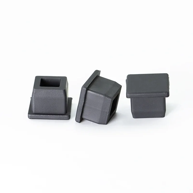 5-10Pcs Black/White Square Silicone Rubber End Caps T Type Blanking Plugs Tube Box Section Insert Seal Stopper 9.6mm-50.6mm