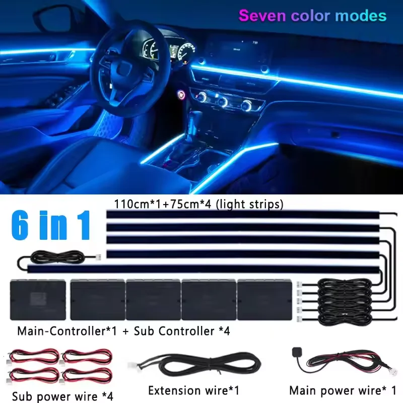 18 in 1 Symphony Ambient Light For Car Accessories Interior RGB