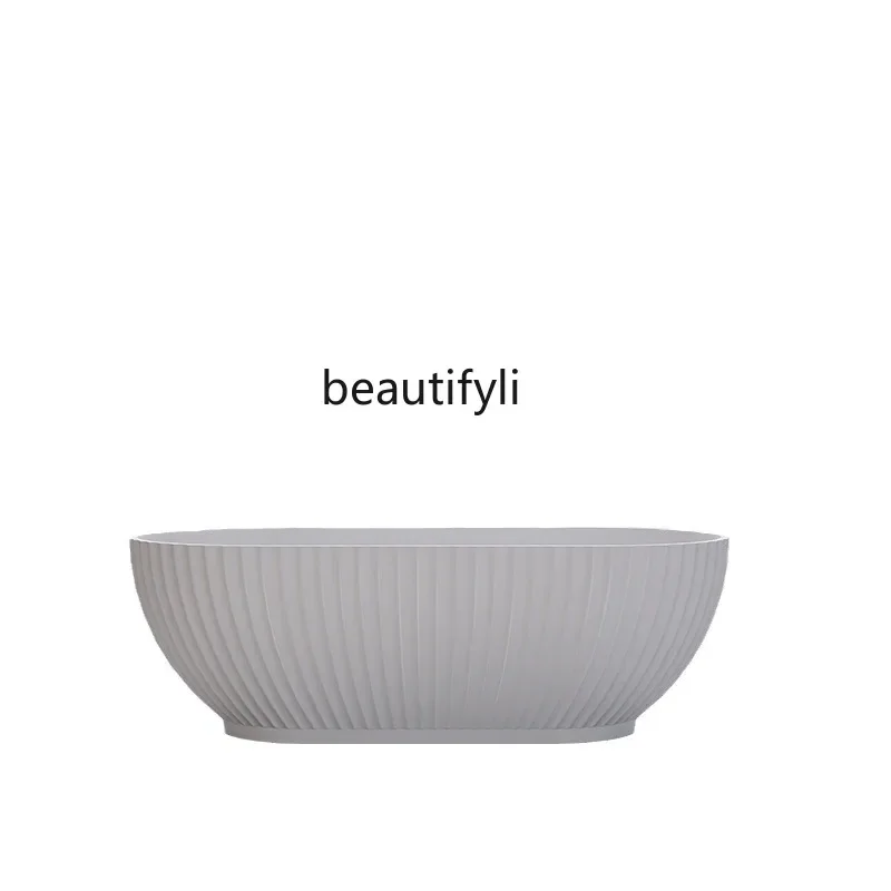 Artificial stone acrylic high-end freestanding bathtub hotel luxury thick edge thermostatic bathtub