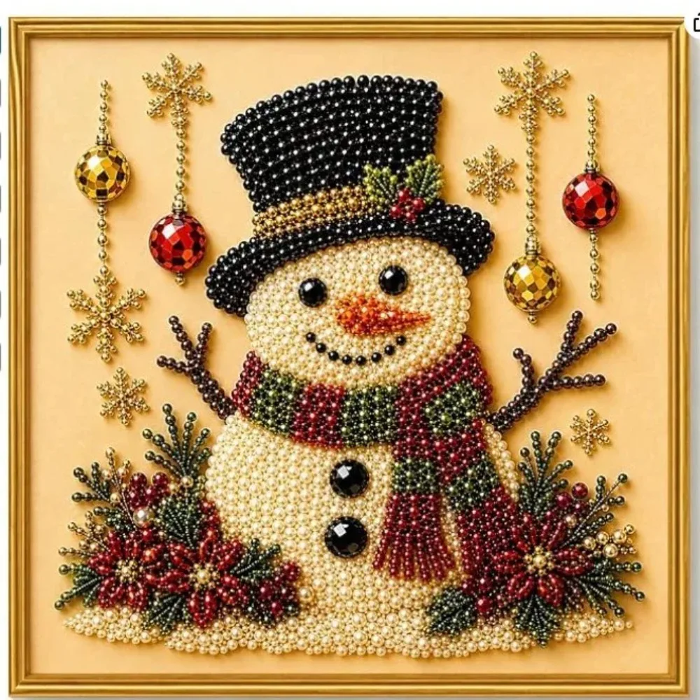 DIY Perlenkunst-Malset Weihnachtsmann-Rahmen Weihnachts-Wanddekoration Handgemachtes Perlenkunst-Bastelset für Erwachsene Weihnachtsgeschenk – Detail 5