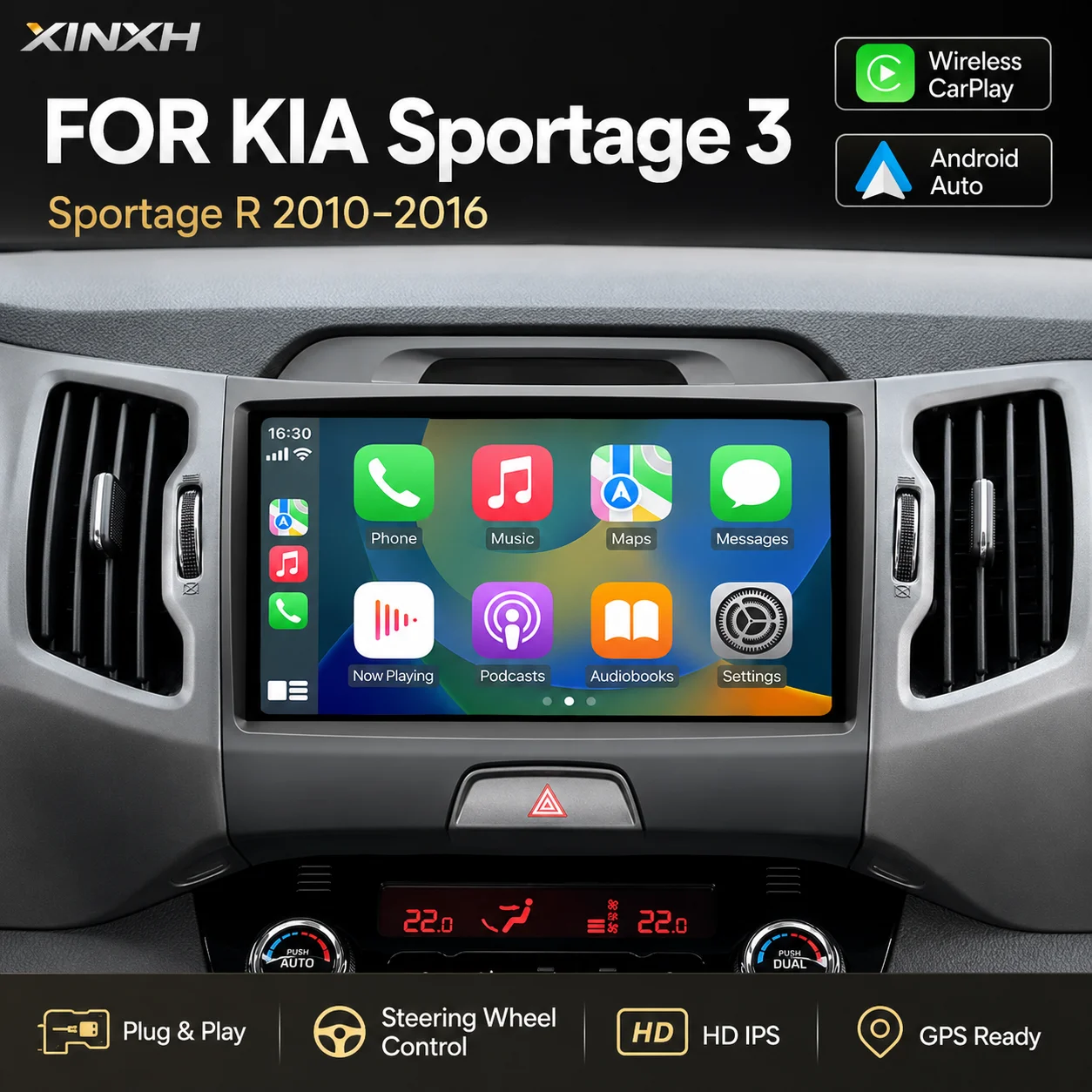 Android Car Radio GPS Navigation Player For KIA Sportage 3 Sportage R 2010-2016 Wireless CarPlay Android Auto Octa Core 4G WIFI