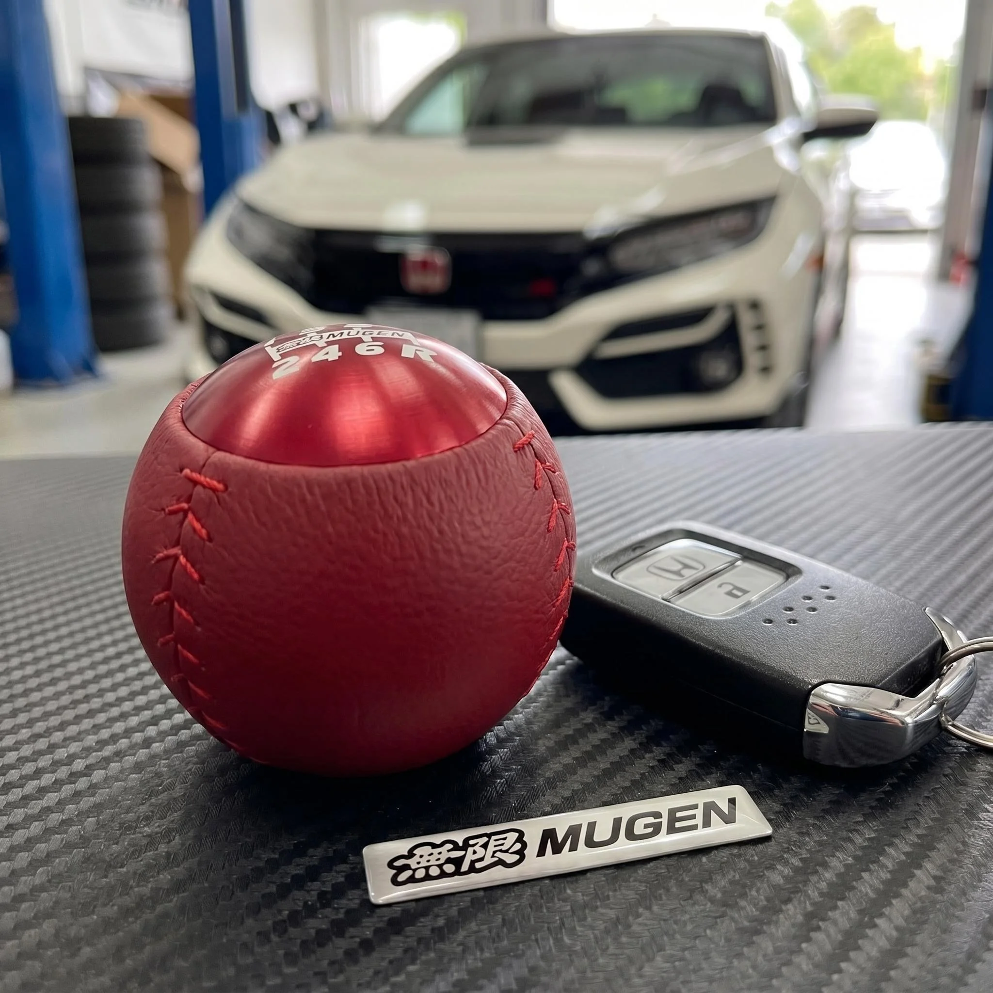 Personalized auto parts JDM Mugen Leather Aluminum Gear Shift Knob for HONDA CRZ Type R Civic FA5 FG2 SI