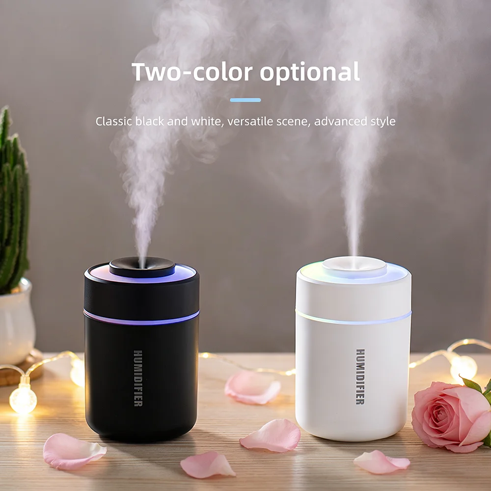 قطعة واحدة من مرطب الهواء الصغير المحمول، تشغيل هادئ، وضع الرذاذ الدقيق، مع أضواء محيطة - مرطب USB محمول للاستخدام الداخلي