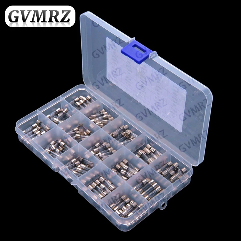 15Values 0.1A-20A ​​150PCS 5x20mm Glass Fuse Sets: 0.1A 0.2A 0.25A 0.5A 1A 1.5A 2A 3A 4A 5A 8A 10A 12A 15A 20A