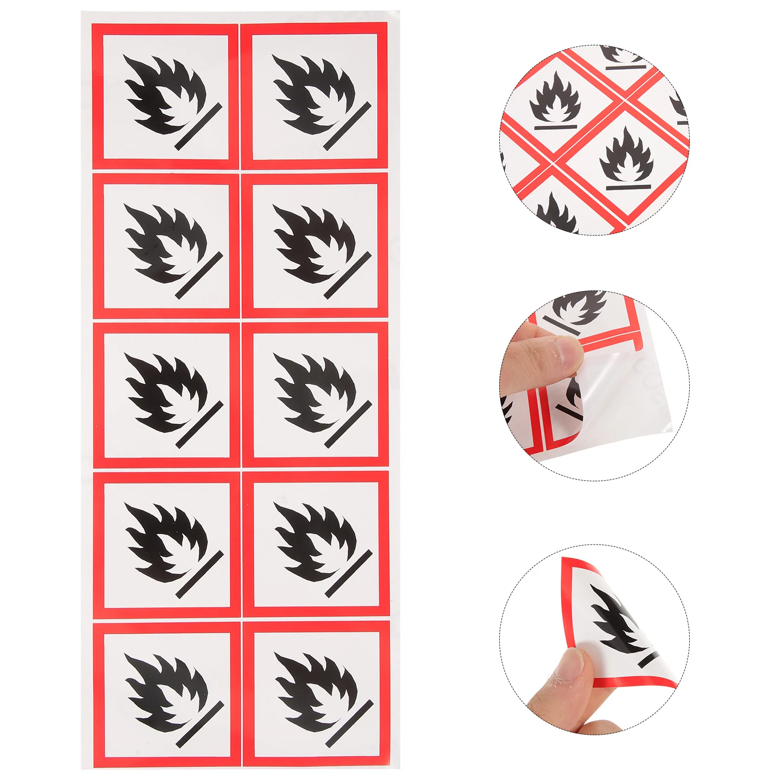 

Liquid Stickers Fire Safety Warning Sign PVC Self-Adhesive Easy Install Flame Resistant Caution