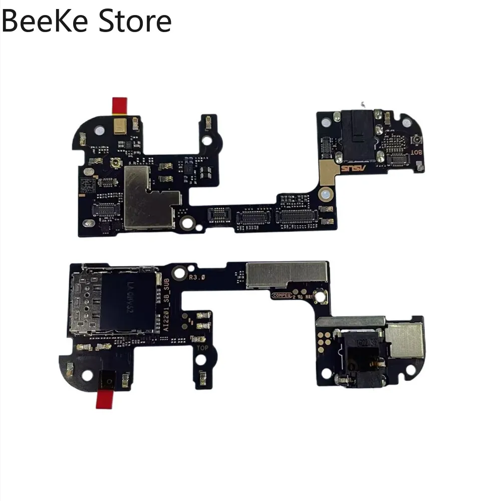 Original For Asus Rog Phone 6 Pro 6D SIM Card Reader Slot Microphone Sensor Signal Earphone Audio Jack Flex Cable Board Replace