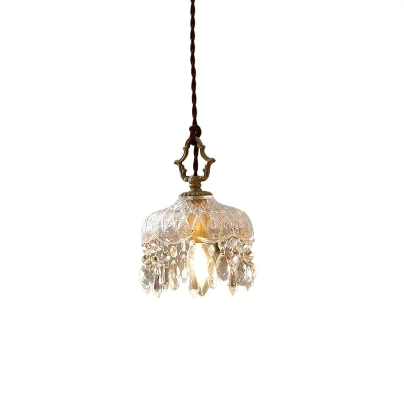 

French brass retro crystal chandelier