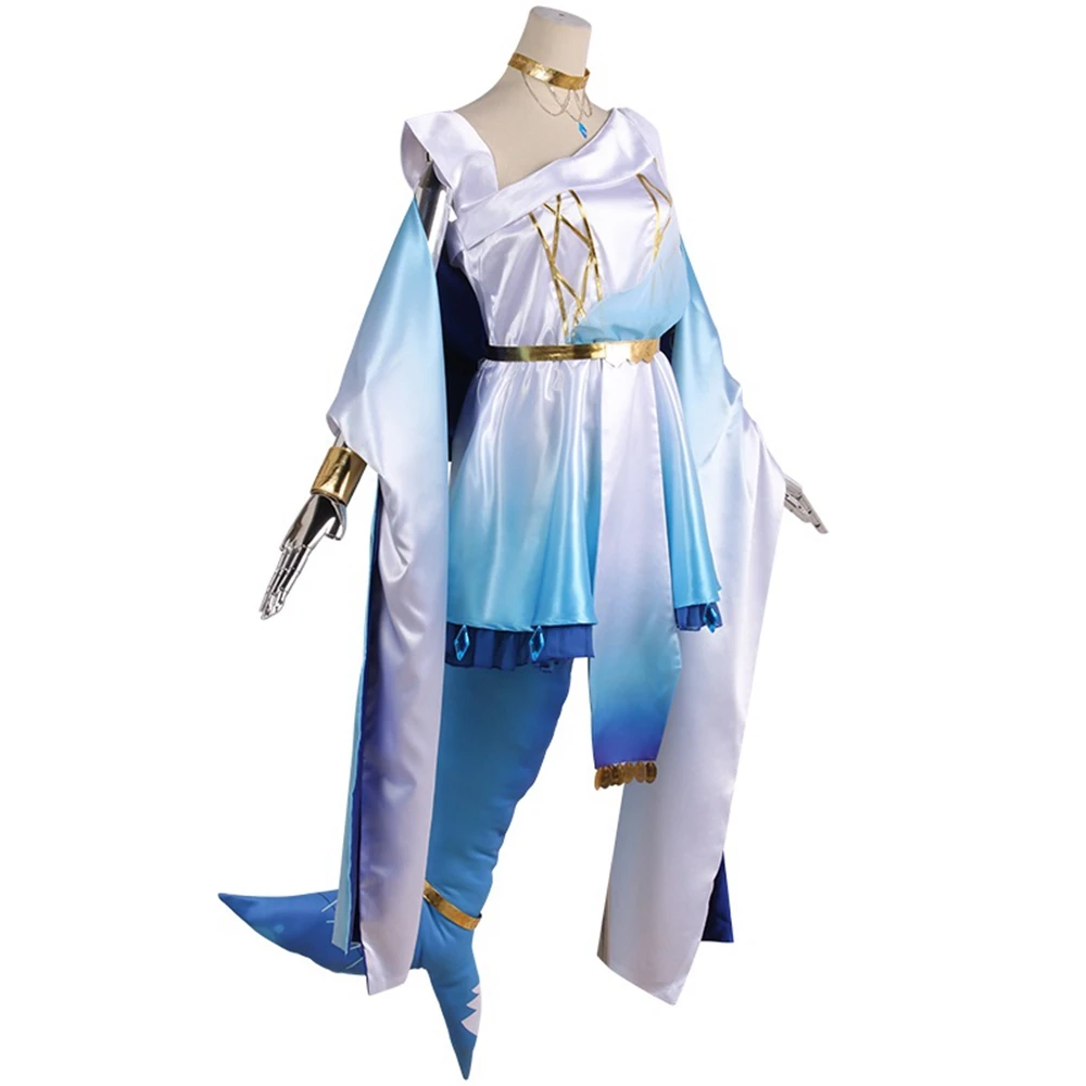 Unisex Anime Cos Gawr Gura Cosplay Costumes Halloween Uniform Custom Size