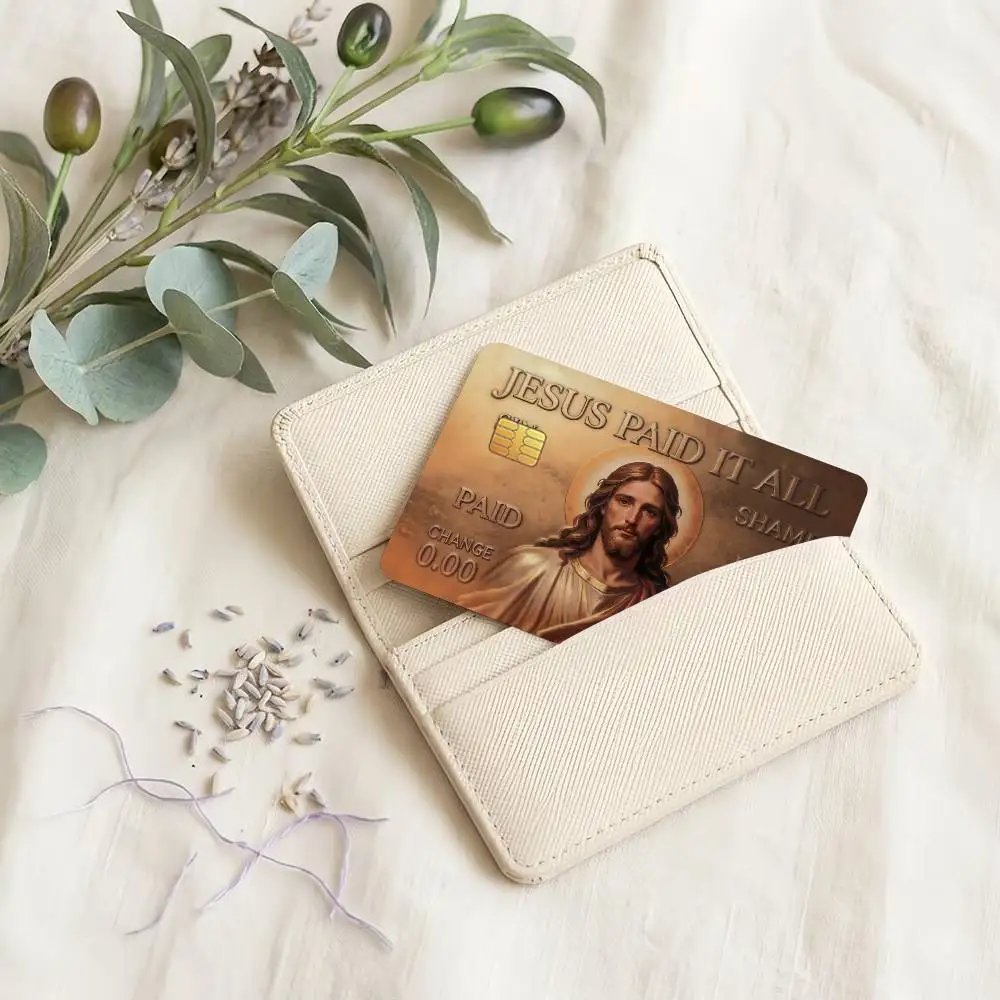 Art J-Jesus Christ King of Hearts Credit Card Skin Stickers For Bank Bus Metro Cards Waterproof Anti-Scratch Gift 4PCS