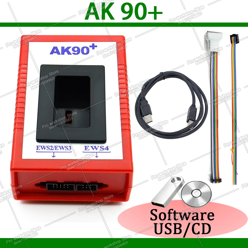 AK90 V3.19 Popular Plus for B-M-W V3.19 AK90+OBD2 Car Key Programmer for B-MW CAS/EWS 1995-2009 AK90+Key Paint Tool New Version