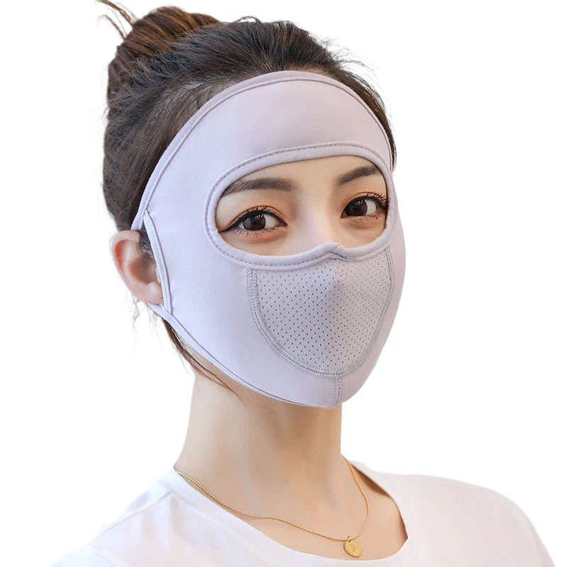 Summer Ice Silk Mask UV Protection Face Cover Sunscreen Veil Face With Brim Outdoor Cycling Sun Protection Hats Caps