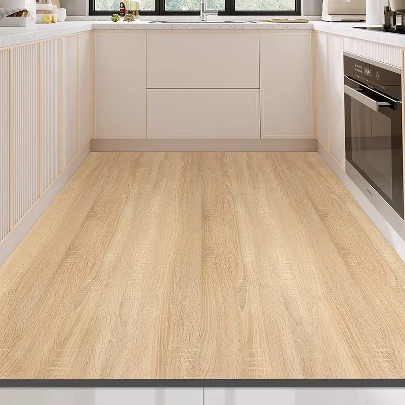 

Kitchen Floor Mat Imitation Wood Grain PVC Leather Carpet Non-slip Oil-proof Easy To Clean Rug Can Be Freely Cut Large Area Mats