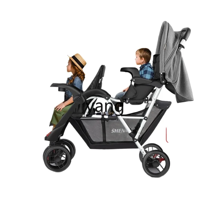 

CX Baby Stroller Front and Rear Seat Twin Sitting Lying Foldable and Portable Twin Baby Baby Stroller