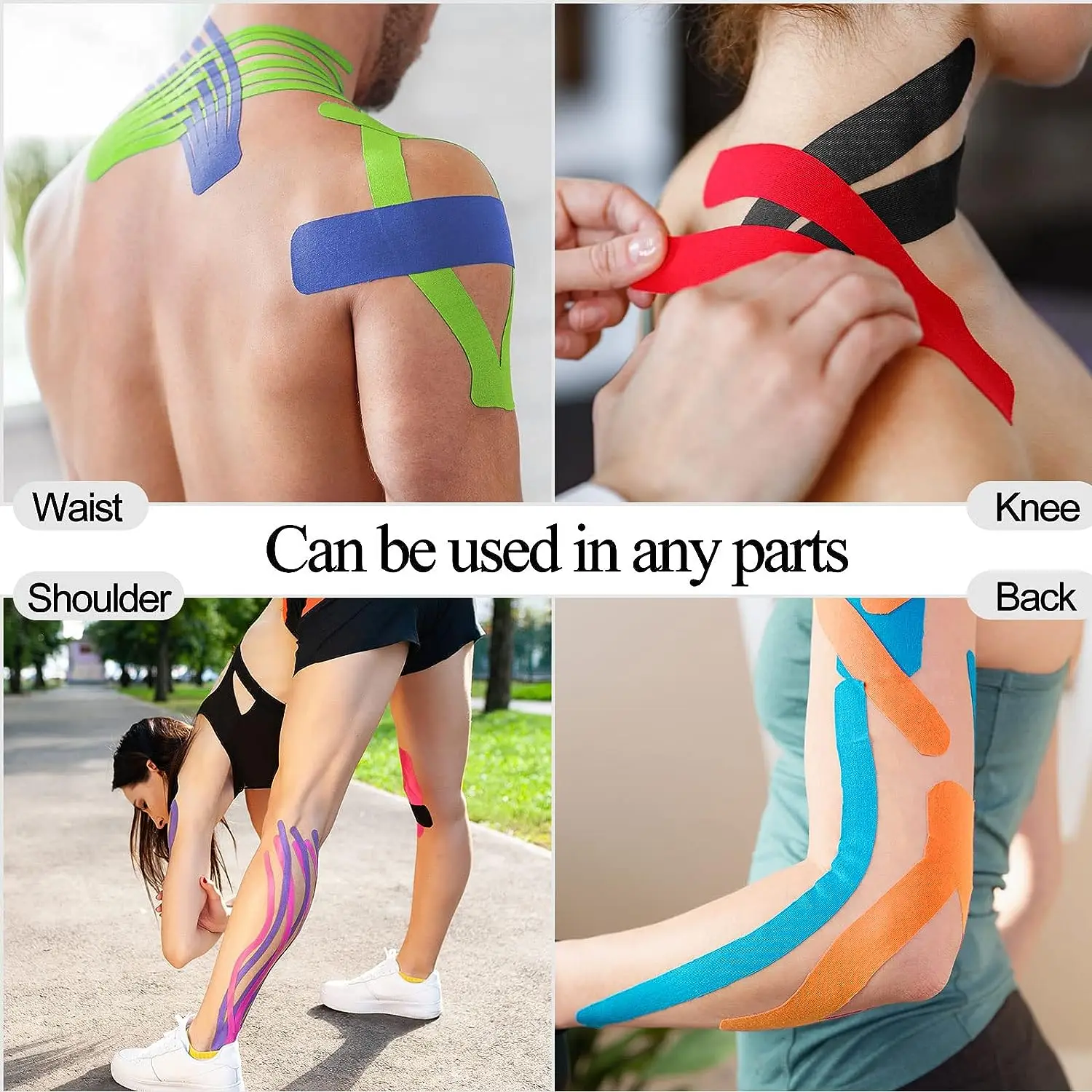 25 Rolls Kinesiology Recovery Tapes 2 Inch x 16 ft Cotton Elastic Athletic Tape Breathable Kneepad Muscle Pain Relief Tape