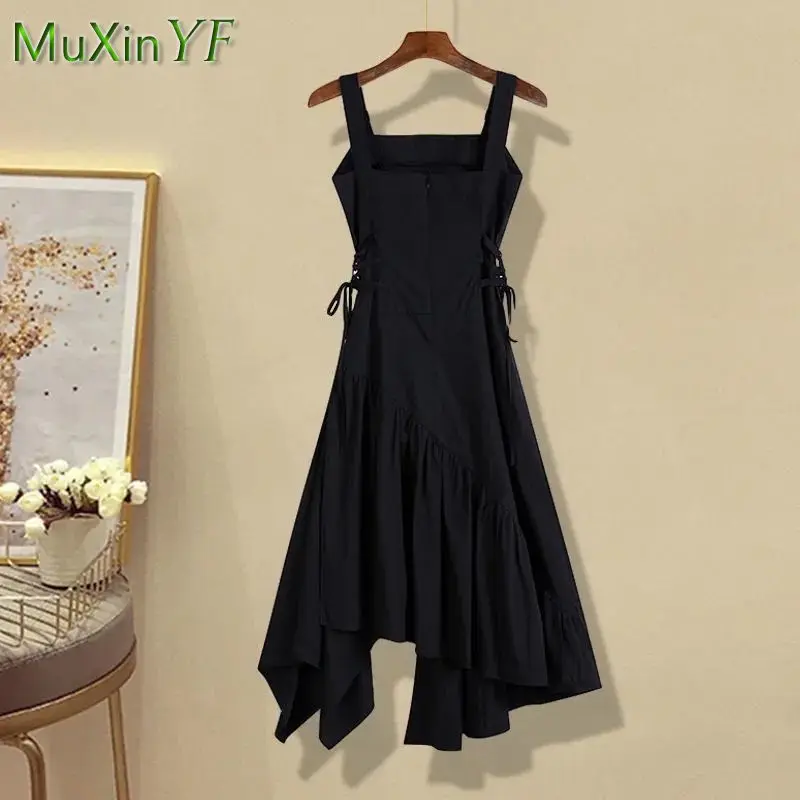 Women\'s Dress Suit 2023 Summer Fashion Cross Short Sleeve+Irregular Length Skirt Two Piece Korean Elegant New in Matching Set