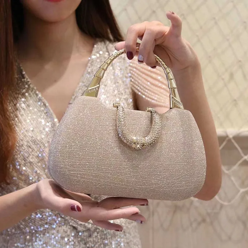

2024 New Sequined High-end Handbags Women Banquet Bags Fashion Luxury Glitter Totes Shoulder Bags Wedding Bridal Clutch Purse