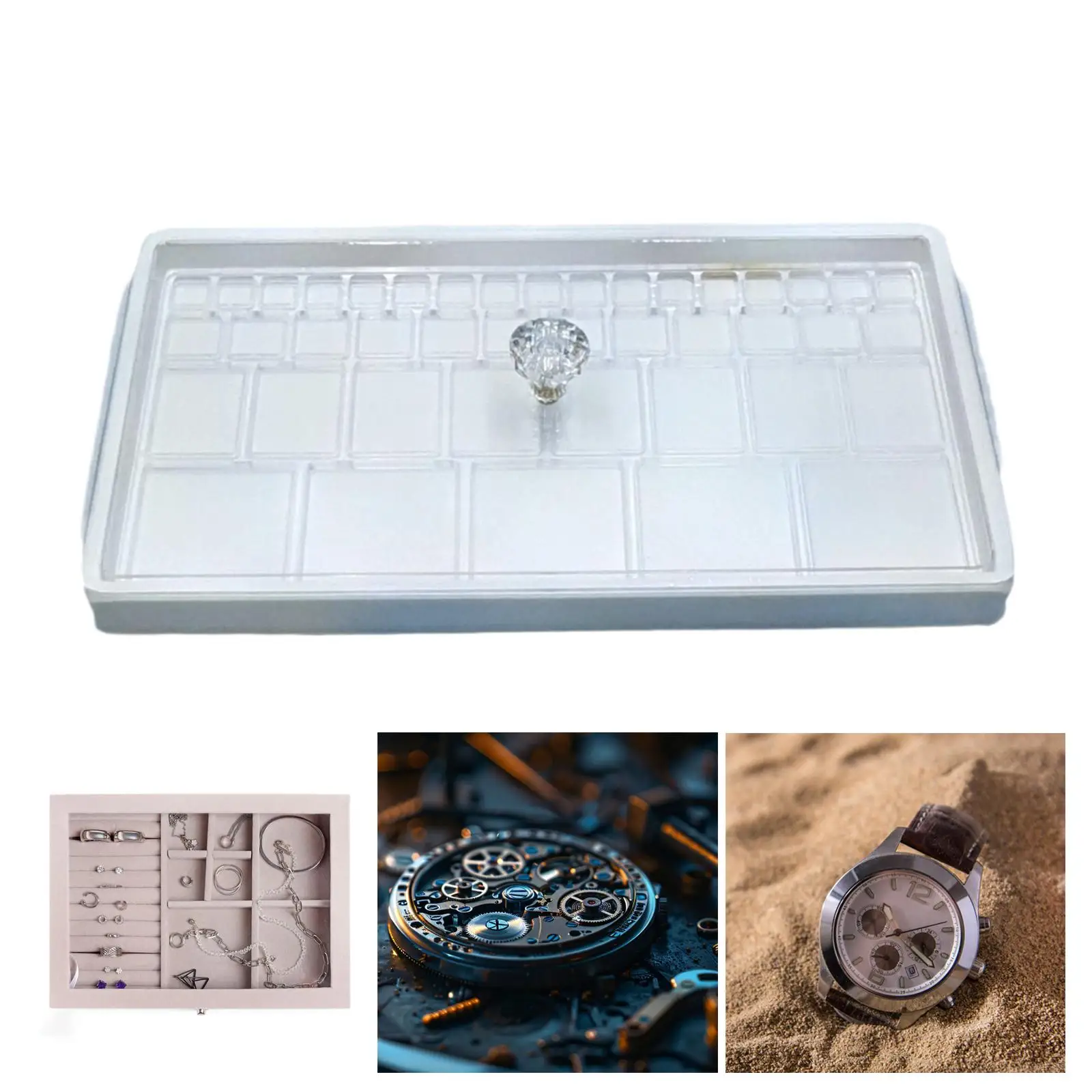 

Watch Parts Storage Box Repairing Tool Screws Storage Tray Carry Case Box