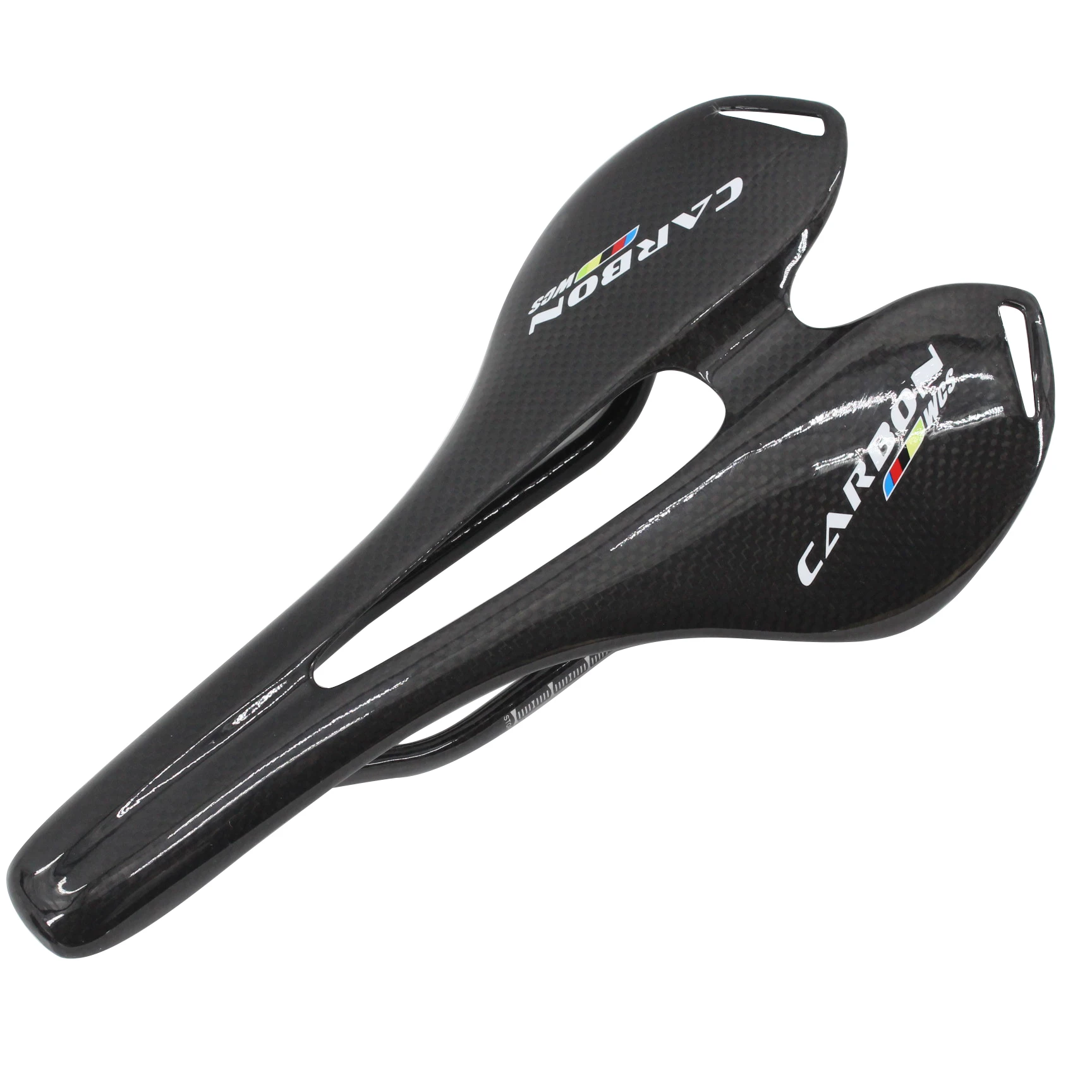 New Road Bike Glossy 3K Full Carbon Fibre Saddle Carbon Bicycle Saddle Hollow Out Super Lightest Carbon Front Seat saddle MTB