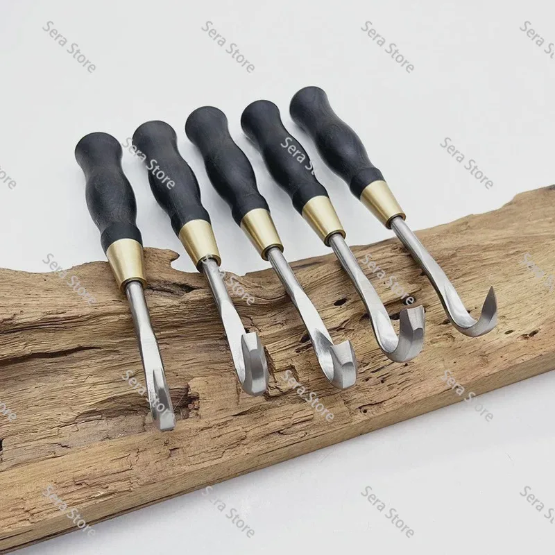 Bonsai Engraving Tool Set | Brushed Hook Knife for Bonsai Modeling & Dried Relic Making
