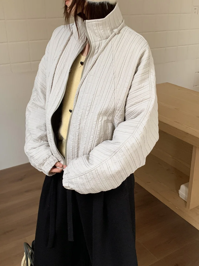 

Alien Kitty Gentle Women Parkas Daily Minimalist All Match Chic Winter 2025 Cotton Slim New Casual Office Lady Loose Coats