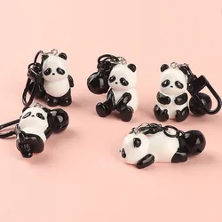 New Cute Giant Panda Cartoon Couple Car Keychain Pendant Internet Celebrity Instagram Bag Pendant Cute Keychain Creative Gift