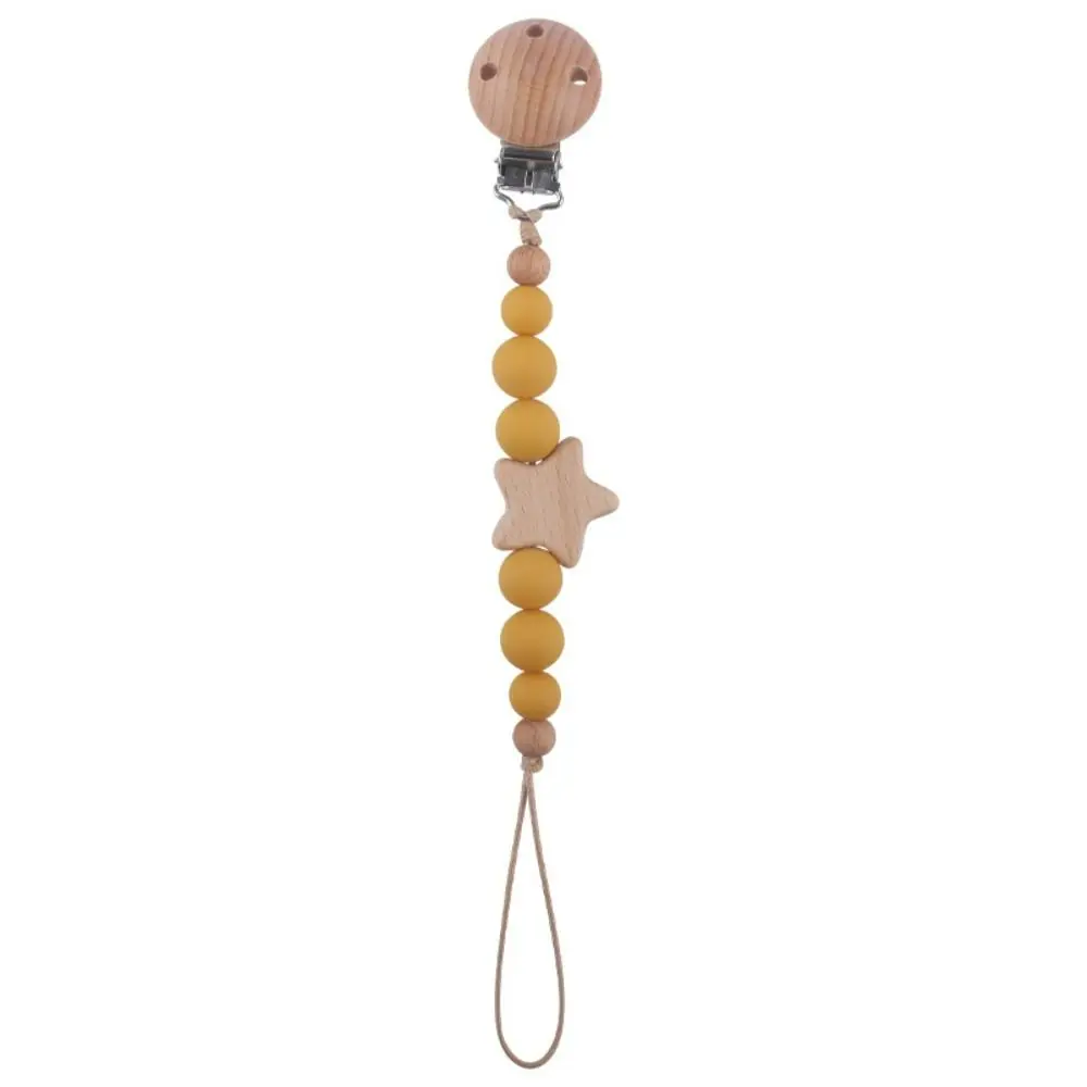 Nipple Holder Clips Toddler Wood Soother Holder Baby Pacifier Chain Pacifier Holder Clips Baby Teether Toys Straps Dummy Clips