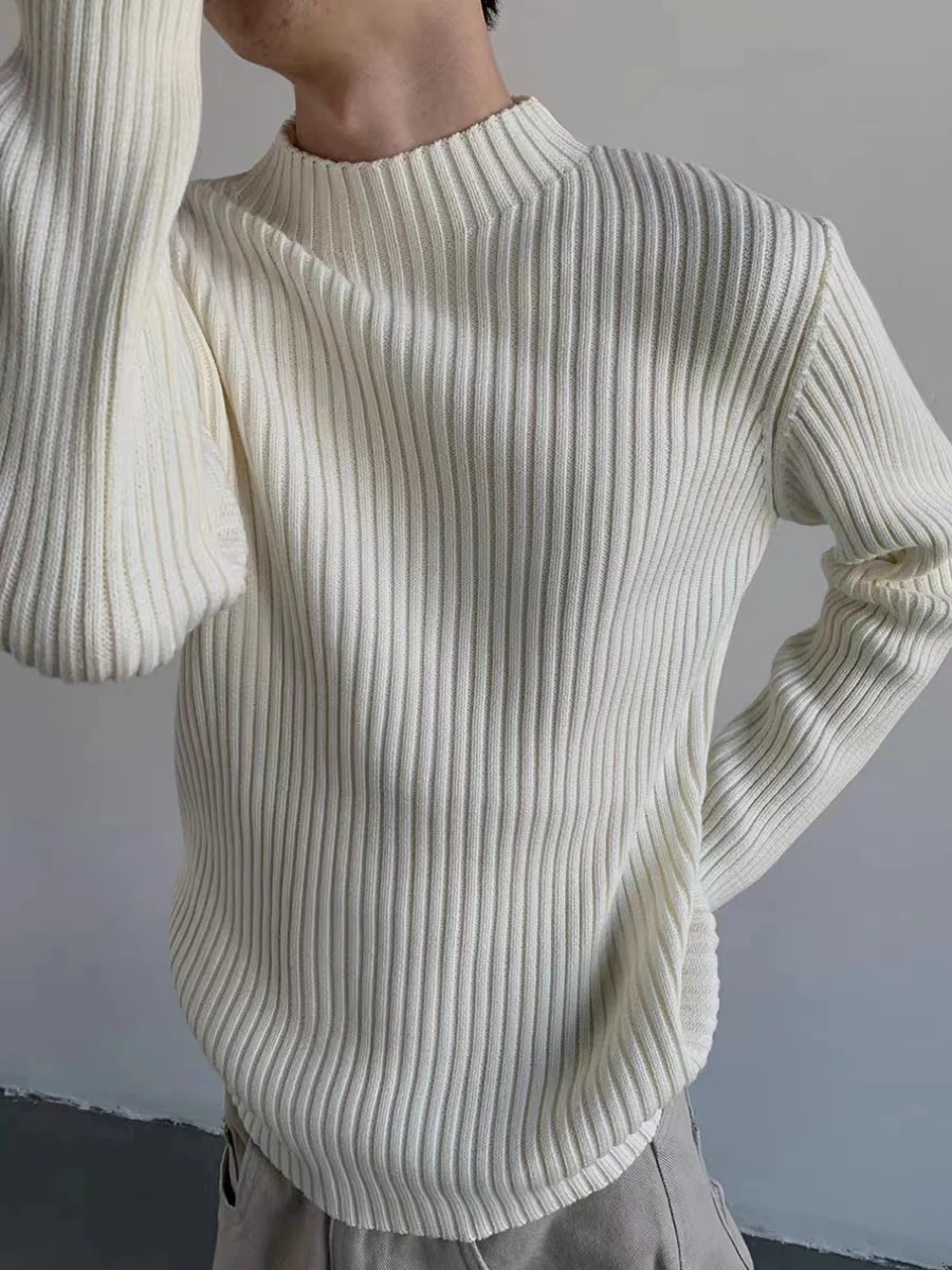 Korean Style Autumn Sweater Loose Bottoming Shirt Solid Color Knitted Pullover for Men and Women