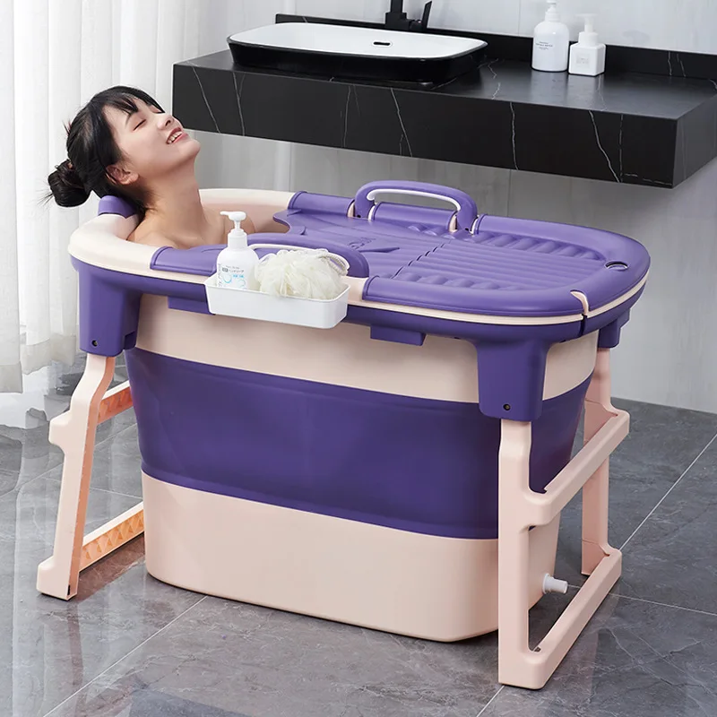 Collapsible Foldable Portable Bathtub Adult Soaking Insulated Extra Tall Extra Long Full Body Plastic Spa Bath Foldable Bathtub