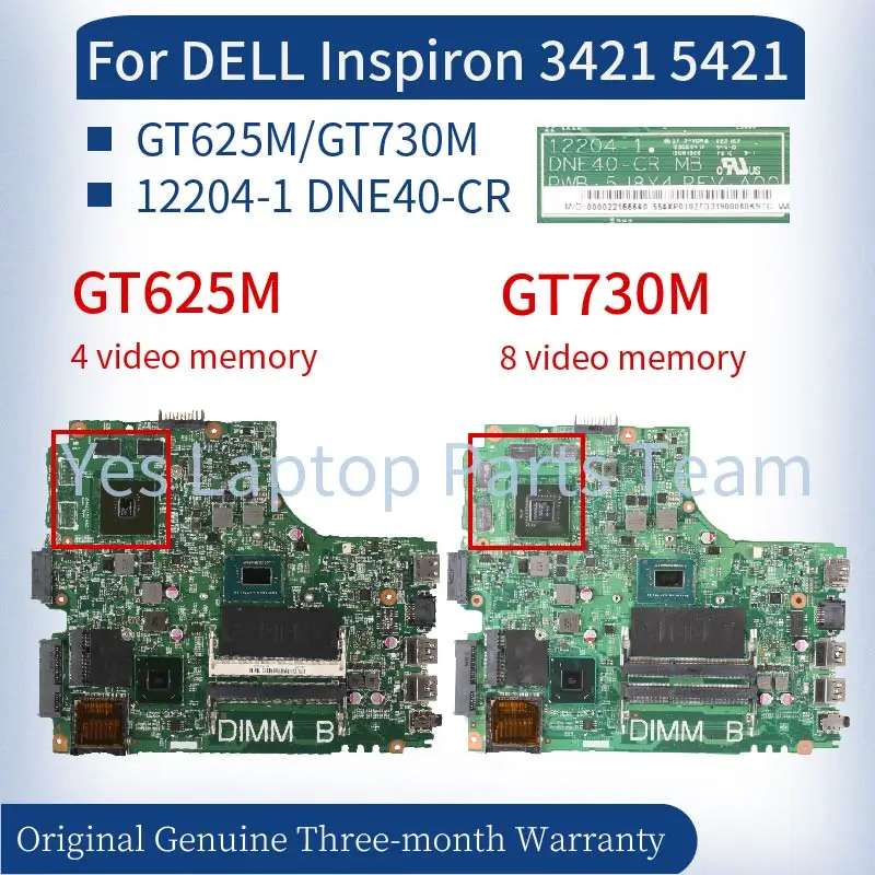 12204-1 For DELL Inspiron 14R 3421 5421 DNE40-CR Laptop Mainboard 055NJX 0THCP7 0R20C0 0CHXVJ 01FK62 0TNKT0 Notebook Motherboard