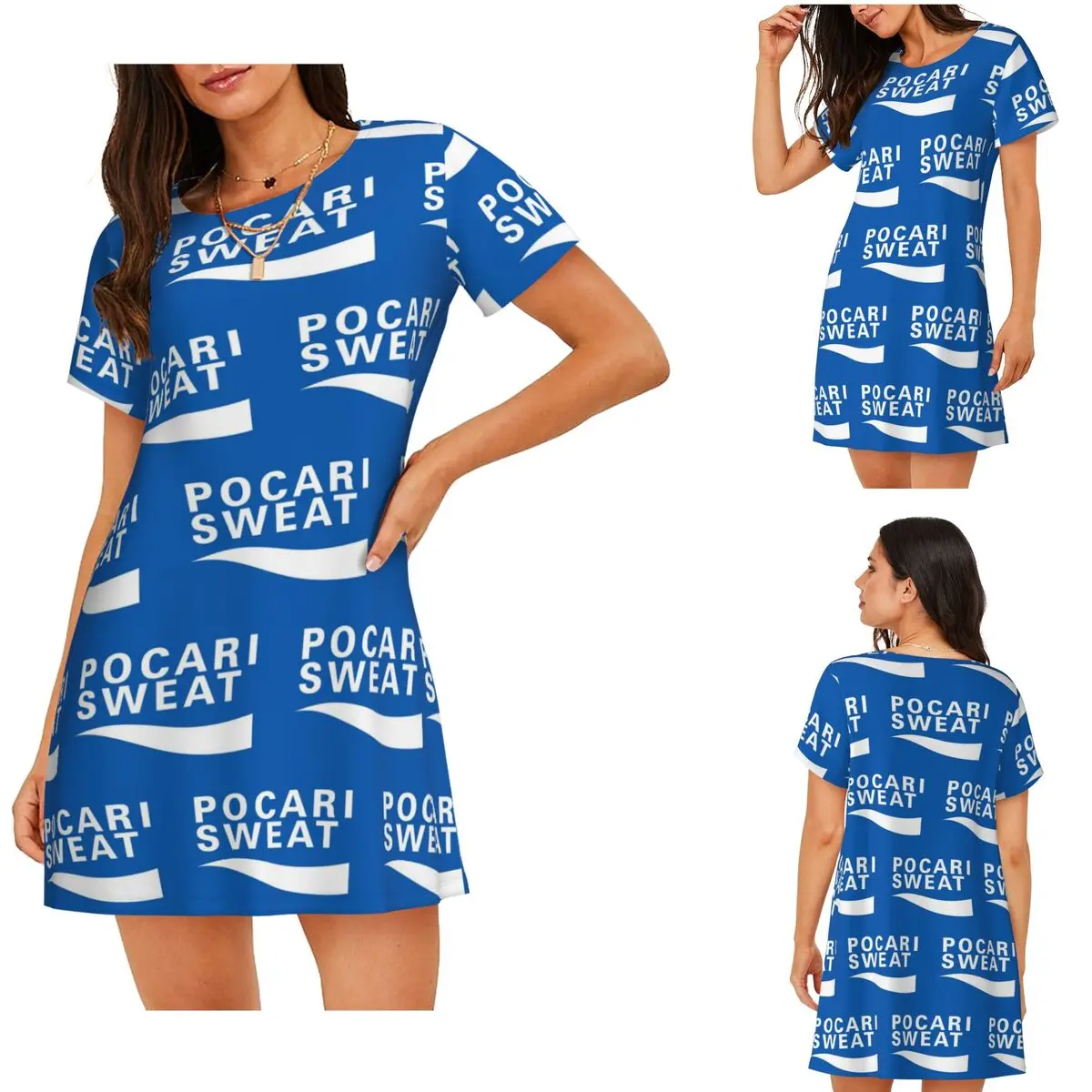 Custom Just Some Pocari Sweat Short Sleeves Nightdress For Sleeping Sleepshirts Women Short Sleeve Nightgowns Loose Pajama Dress