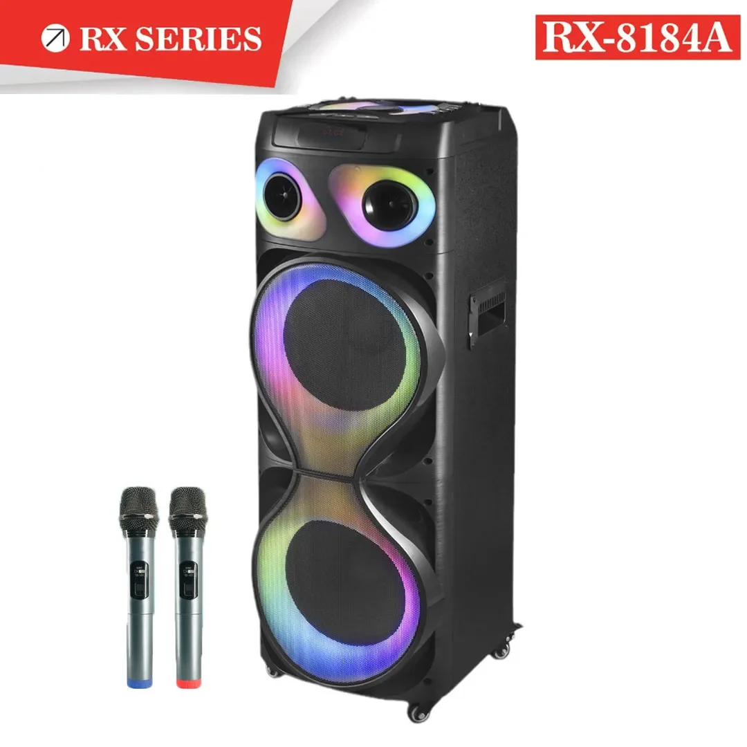 

Wholesale Electronics 80W Outdoor DJ Party Karaoke Speaker RX-12215 With 15 Inch Double RGB LED Lights Colorful
