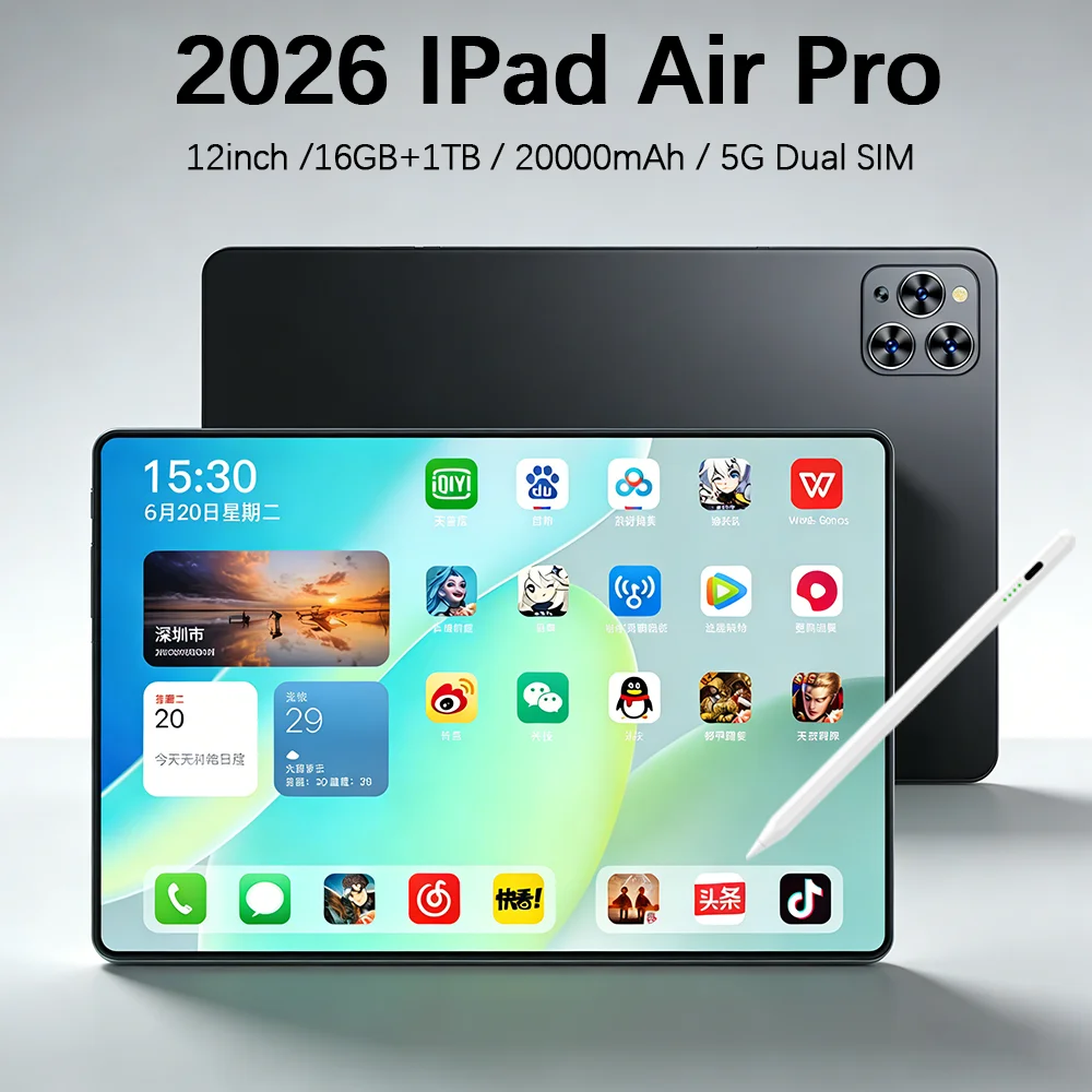 Nueva Tablet PC iPad Air Pro 5G de 12 pulgadas, 16GB+1TB, batería de 20000mAh, Android 13, doble SIM, GPS, WIFI, Bluetooth, tableta Android original.