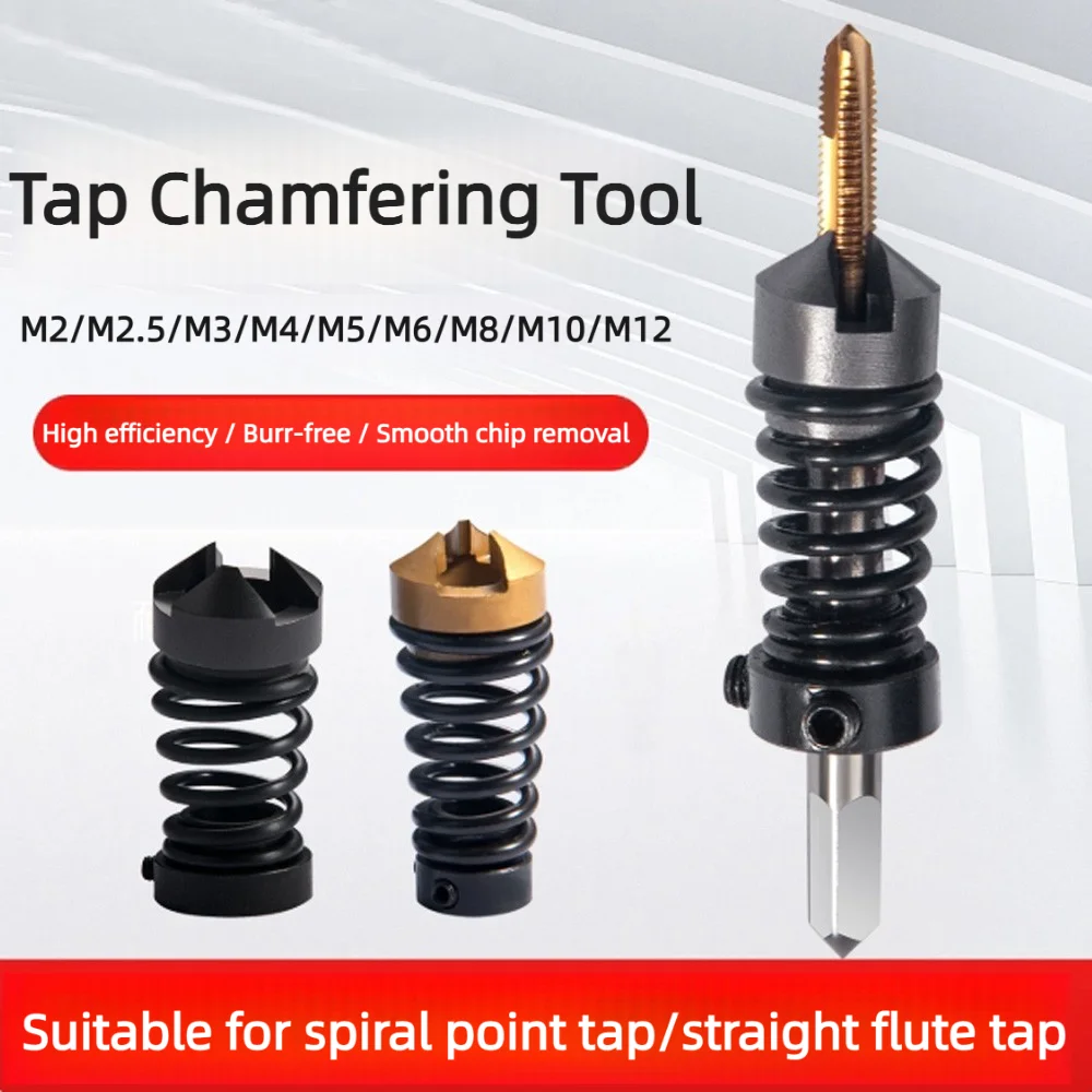 Straight Flute Tap Chamfer Tool M2/2.5/3/4/5/6/8/10/12 Spring Chuck Metal Drill Mill Cutter Machine Clamp Mini Lathe Accessories