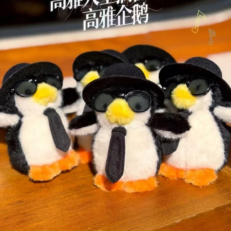 Divertido Llavero de Peluche de Pingüino Rockhopper, Peluche Suave y Esponjoso de Pingüino con Nariz Roja, Lindo Pingüino de Peluche para Adorno de Mochila