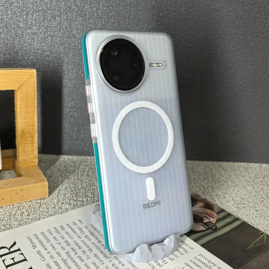 

For MI POCO F7 Ultra F7 Pro Case Corrugated Anti-skid Chain Transparent Magnetic Anti-drop Cover For POCO F7 Pro Ultra Funda