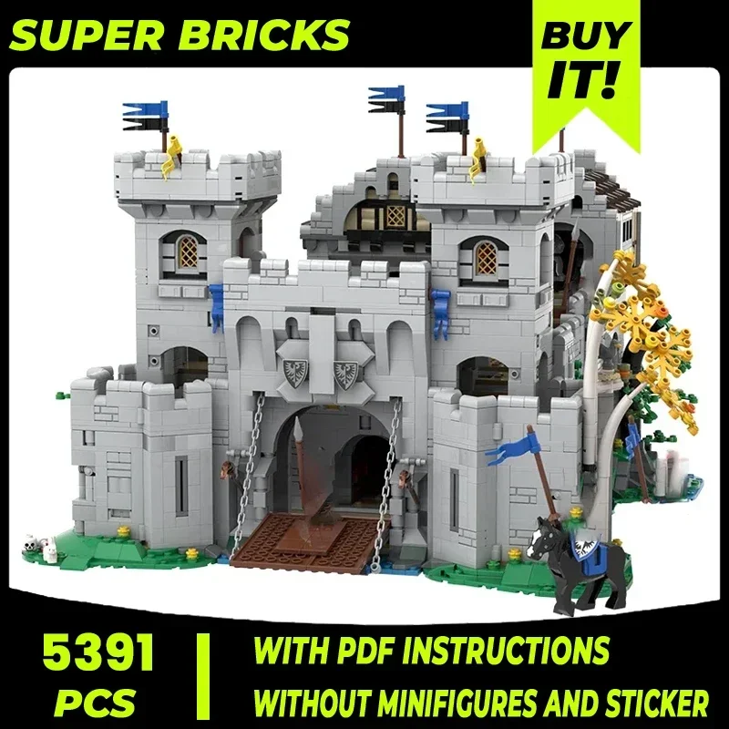 Modelo de fortaleza militar, bloques de construcción Moc, tecnología de Castillo de Caballero, bloques modulares, regalos, juguetes de Navidad, conjuntos DIY de montaje