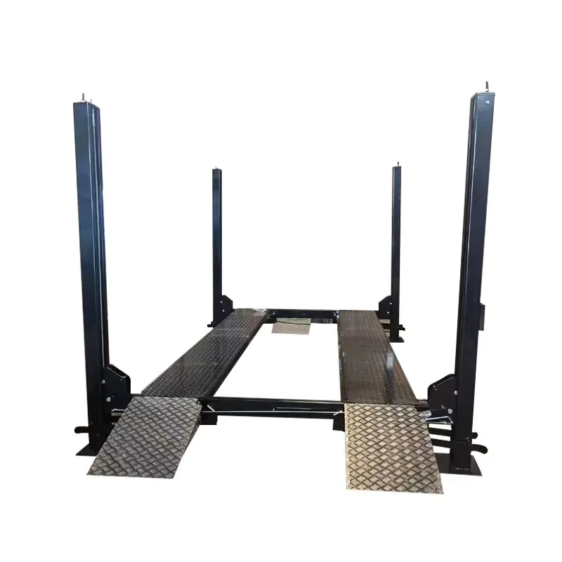 4T High Quality One-sided Manual Release Movable Hydraulic Car 4 Post Lift Auto Hoist Vehicle Lifter Good Price
