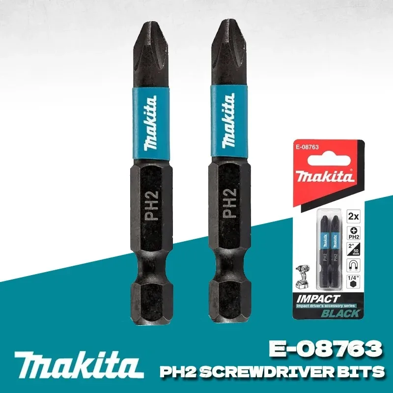 

MAKITA E-08763 Биты для ударной отвертки PH2, длина 50 мм, 1/4 дюйма, 2 шт., сверло с магнитной крестообразной головкой