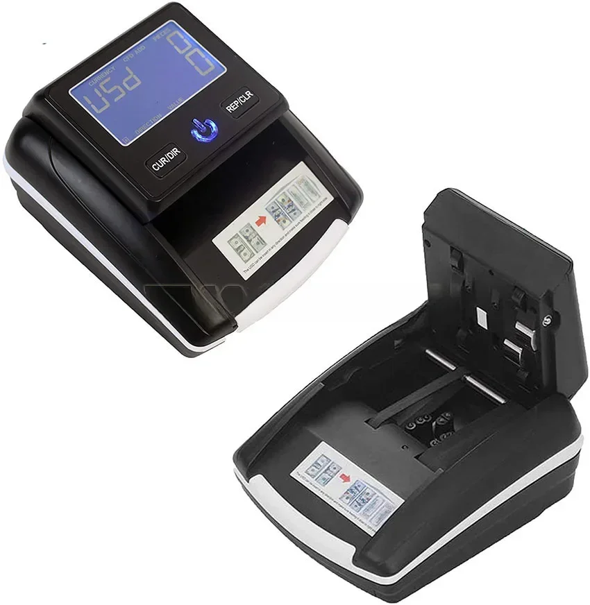 Mini Portable Fake Banknote Detector Total Amount Display Euro USD Conterfeit UV Currency Money Cash Detector With 500mA Battery