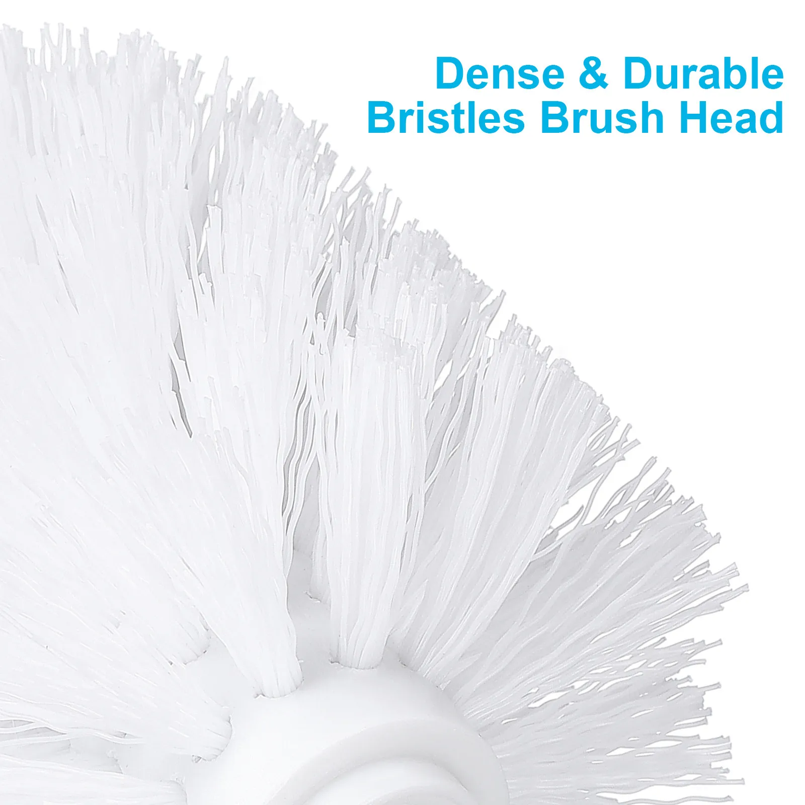 Toilet Brush Replacement Heads 5 Piece Stiff Plastic Bristle Non Scratch Rim Cleaner with Threaded Connector