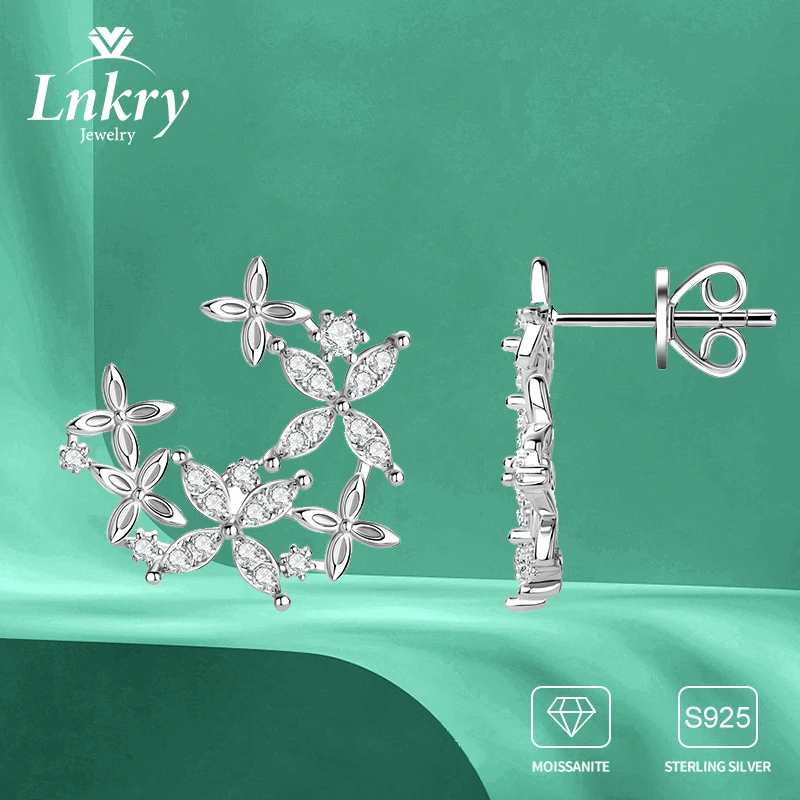 

Серьги-гвоздики Lnkry из стерлингового серебра 925 пробы в форме листа, сертифицированные 2 мм и 1,3 мм, серьги-гвоздики с муассанитом для женщин, свадебные украшения, подарок