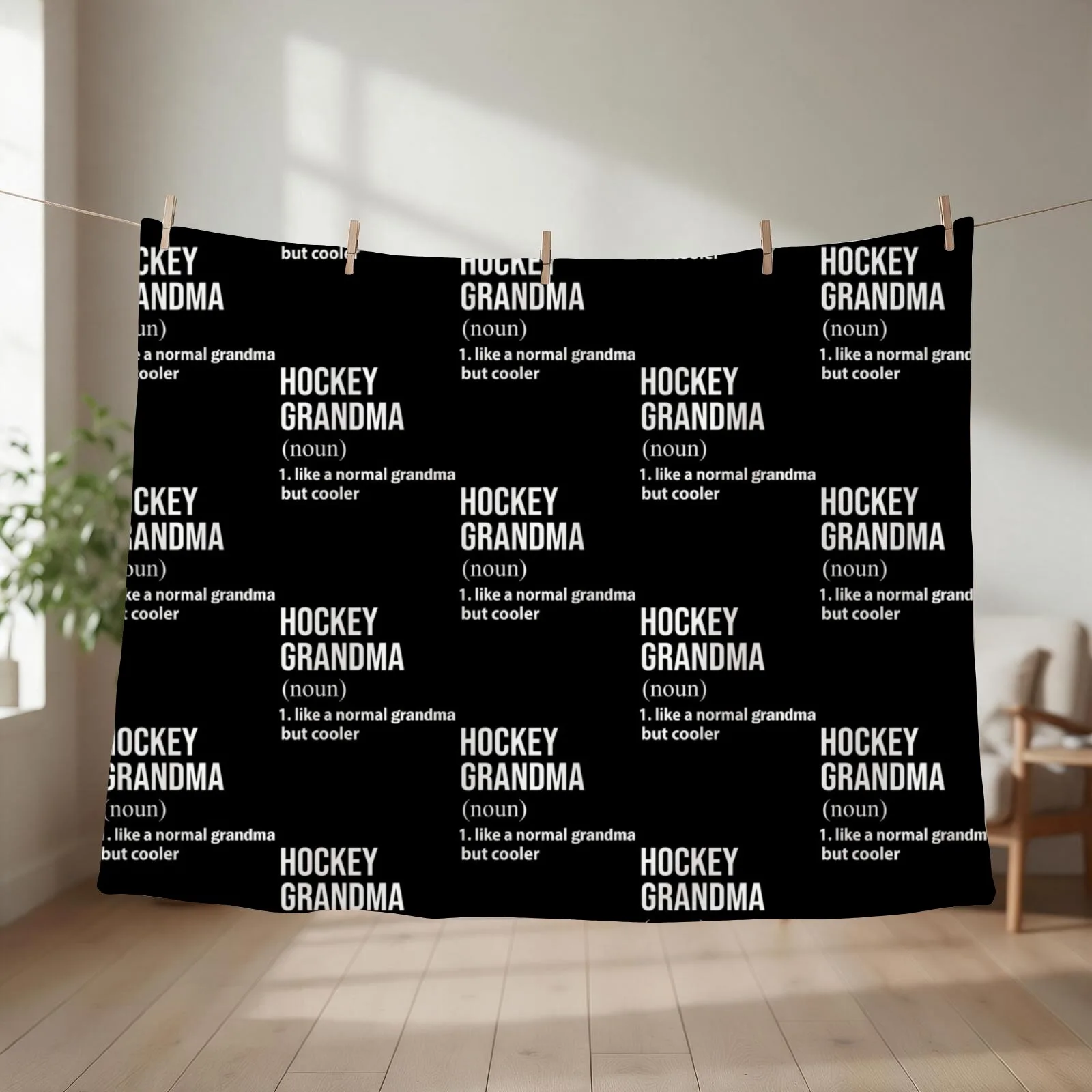 hockey grandma like a normal grandma but cooler Throw Blanket couch cozy soft plush fuzzy picnic outdoor blanket