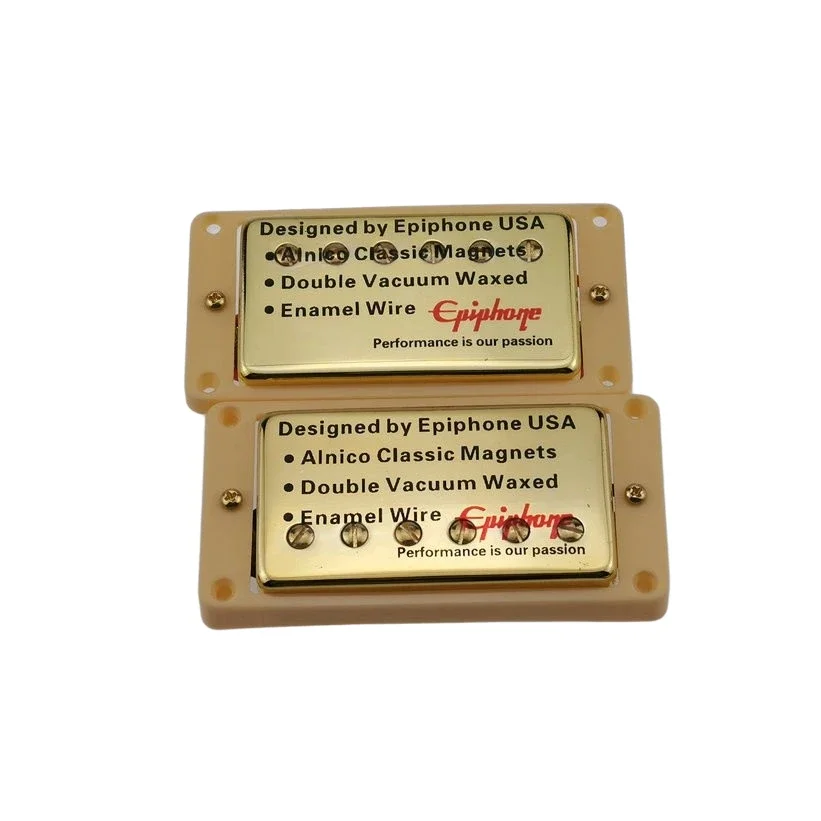 Gold Covered Humbucker Pickups Standard Electric Guitar Pickups with Wire Harness for Enhanced Sound Quality