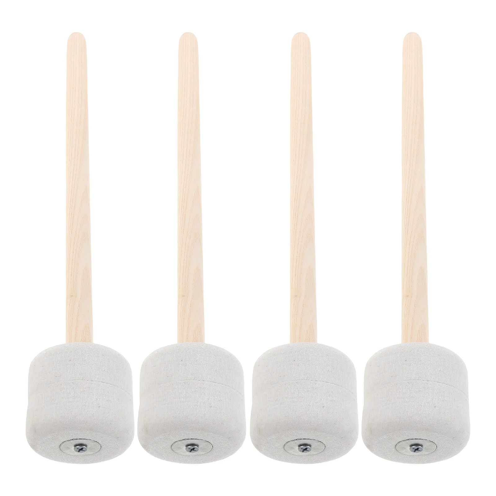 

4 Pcs Bass Drum Mallets Drumsticks Felt for Concert Bands Percussion Beater Accessory Hammer