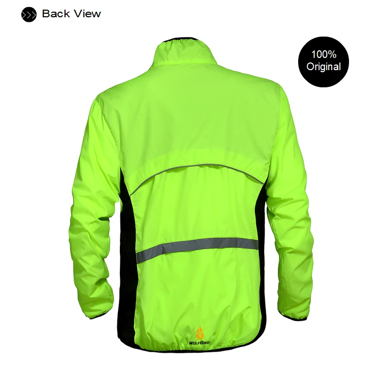 WOSAWE Herren winddichte wasserabweisende reflektierende Fahrradjacke MTB Fahrrad Langarm Windjacke Fahrradmantel Jersey – Detail 5