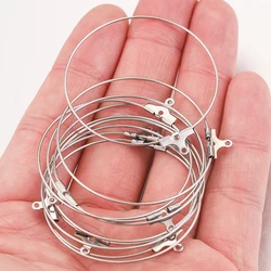 10pcs Double Hanging Round Stainless Steel Connection DIY Rings Earrings for Jewelry Accessories Making 20/30/35/40mm