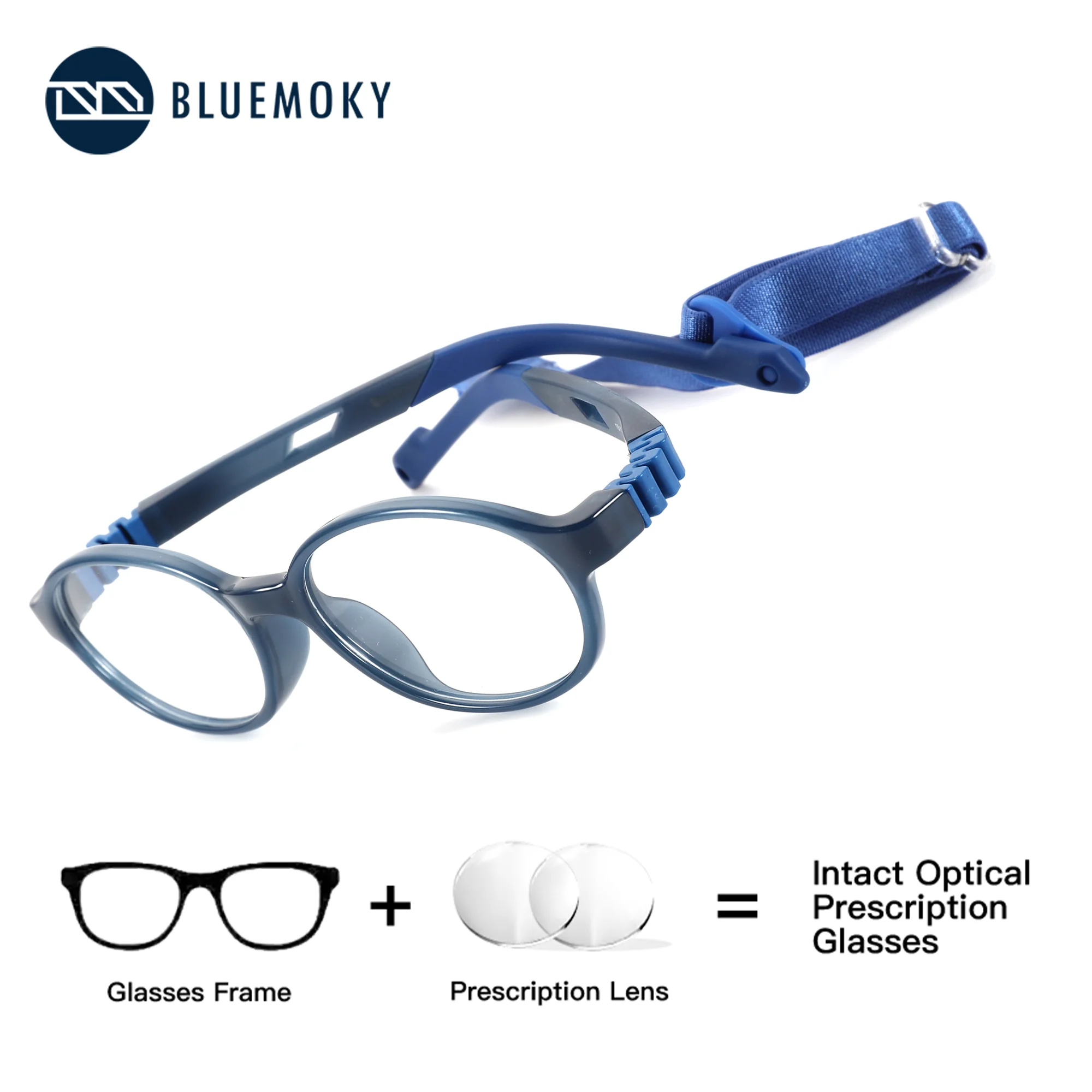 BLUEMOKY XXS Size Oval Correction Prescription Glasses for Child Photochromic Anti Blue Light Optical Reading Eyewear Boys Girls