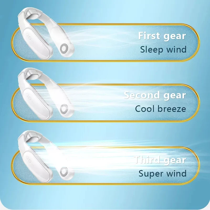 พัดลมคอเครื่องปรับอากาศ kipas angin Portable ชาร์จไฟได้ USB มินิระบายความร้อนแบบไร้ใบพัดเหมาะสำหรับใช้งานกลางแจ้ง