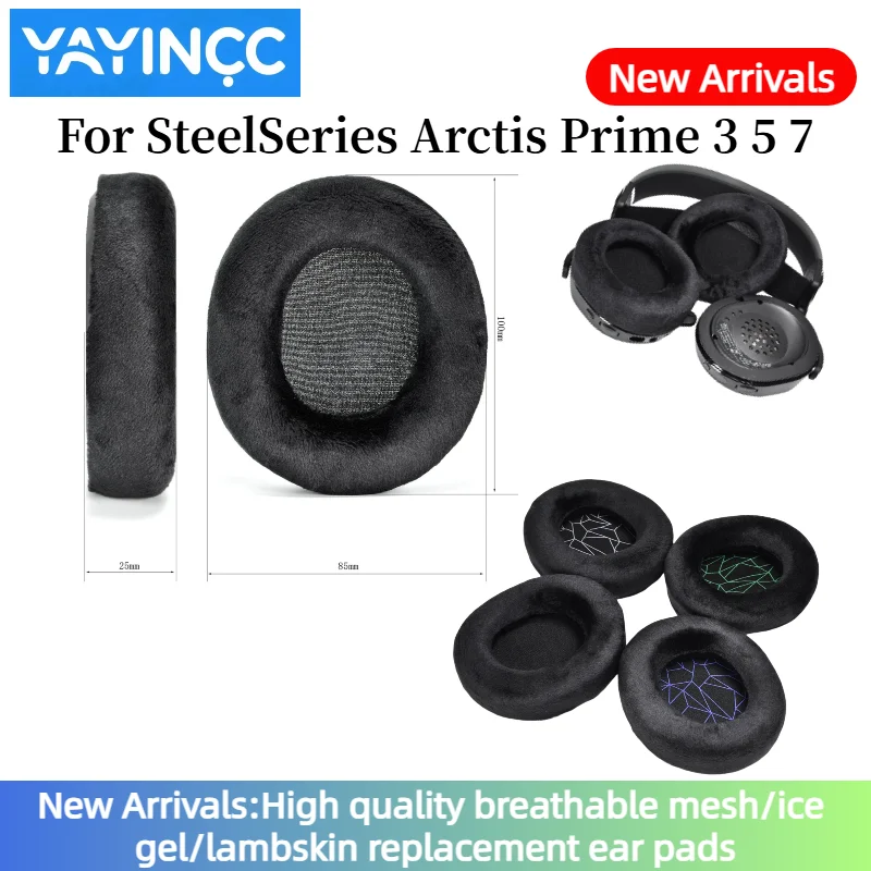 YAYINCC Soft memory foam Velvet Ear Pads Compatible For SteelSeries Arctis Prime 3 5 7 Headset Earmuffs Repairing Parts