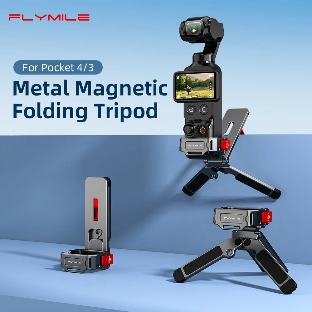 FLYMILE Magnetischer Mantis-Haken-Stativ für DJI Osmo Pocket 3/4, Tragbarer Mini-Handstativ für Selfies und Vlog-Aufnahmen, Kamera-Zubehör – Detail 1